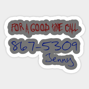 Jenny 8675309 Sticker